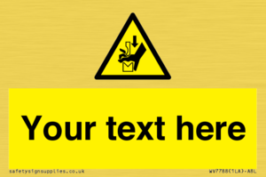 Custom warning hand crushing between press brake tool